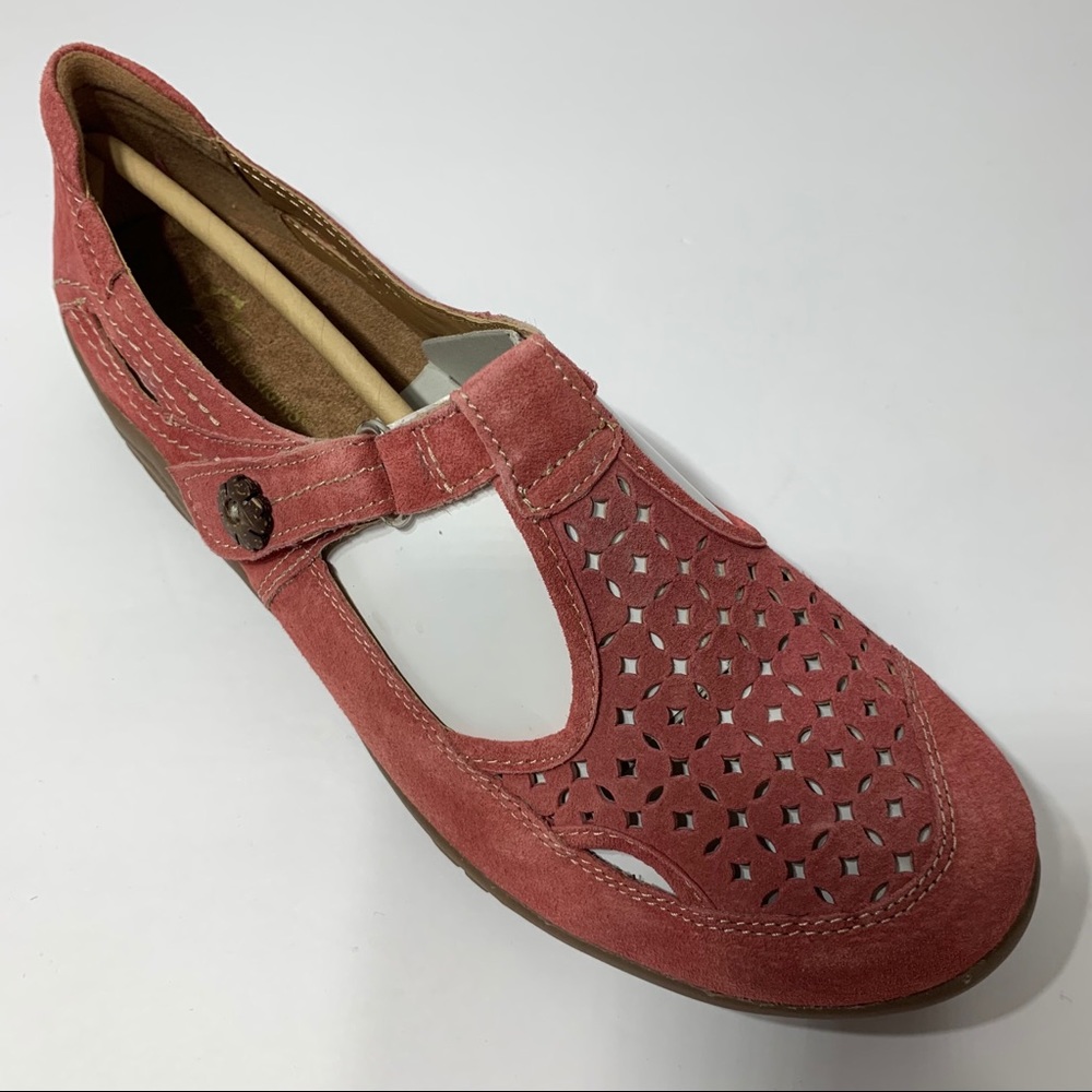 NIB Earth Origins Red Pig Suede Mary Jane Shoe 10W - Picture 3 of 7